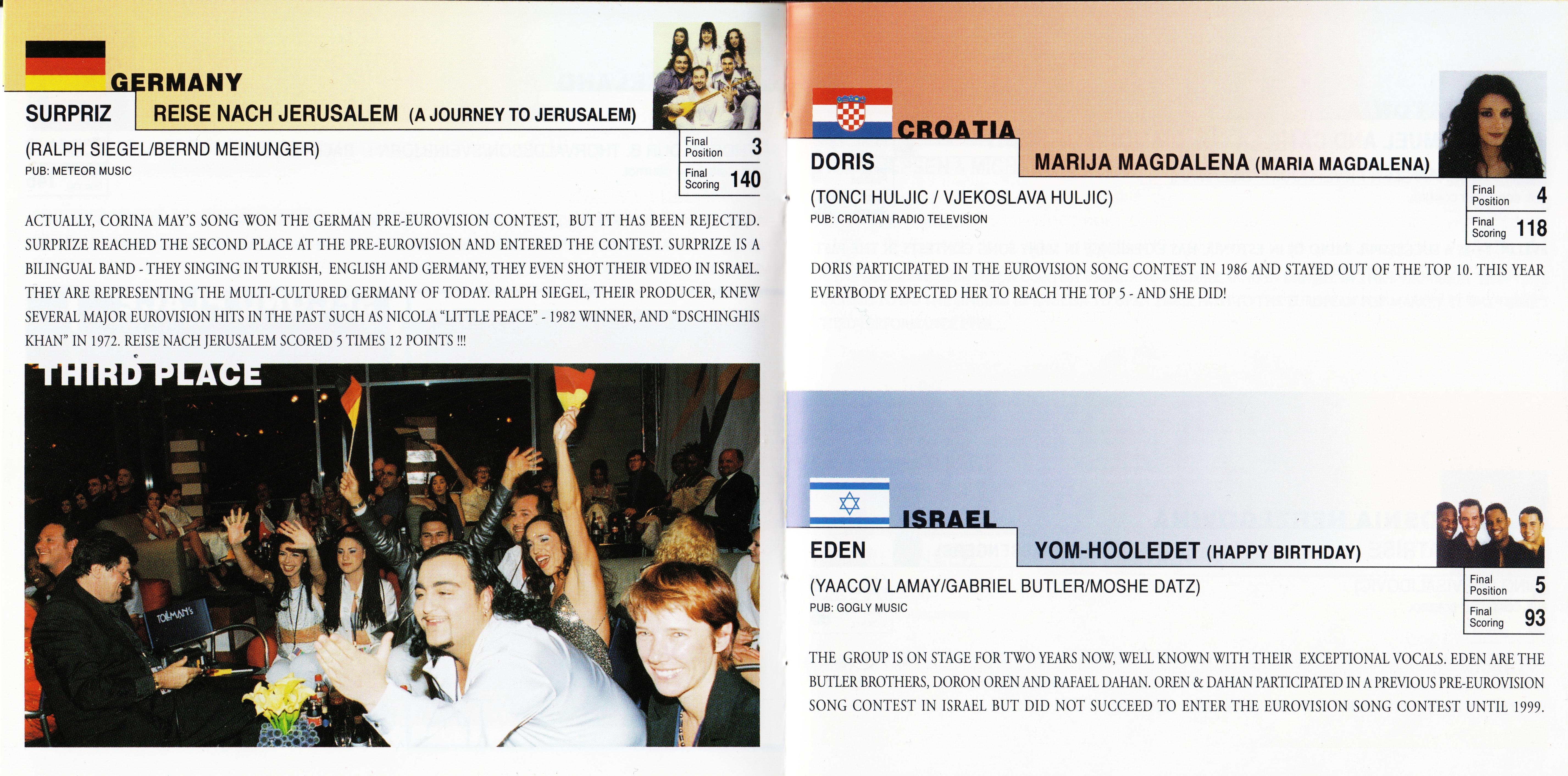 Eurovision Song Contest 1999; Israel : Booklet 3